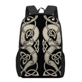 Viking Wolves Symbol Print 17 Inch Backpack