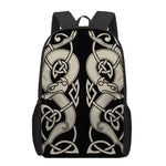 Viking Wolves Symbol Print 17 Inch Backpack