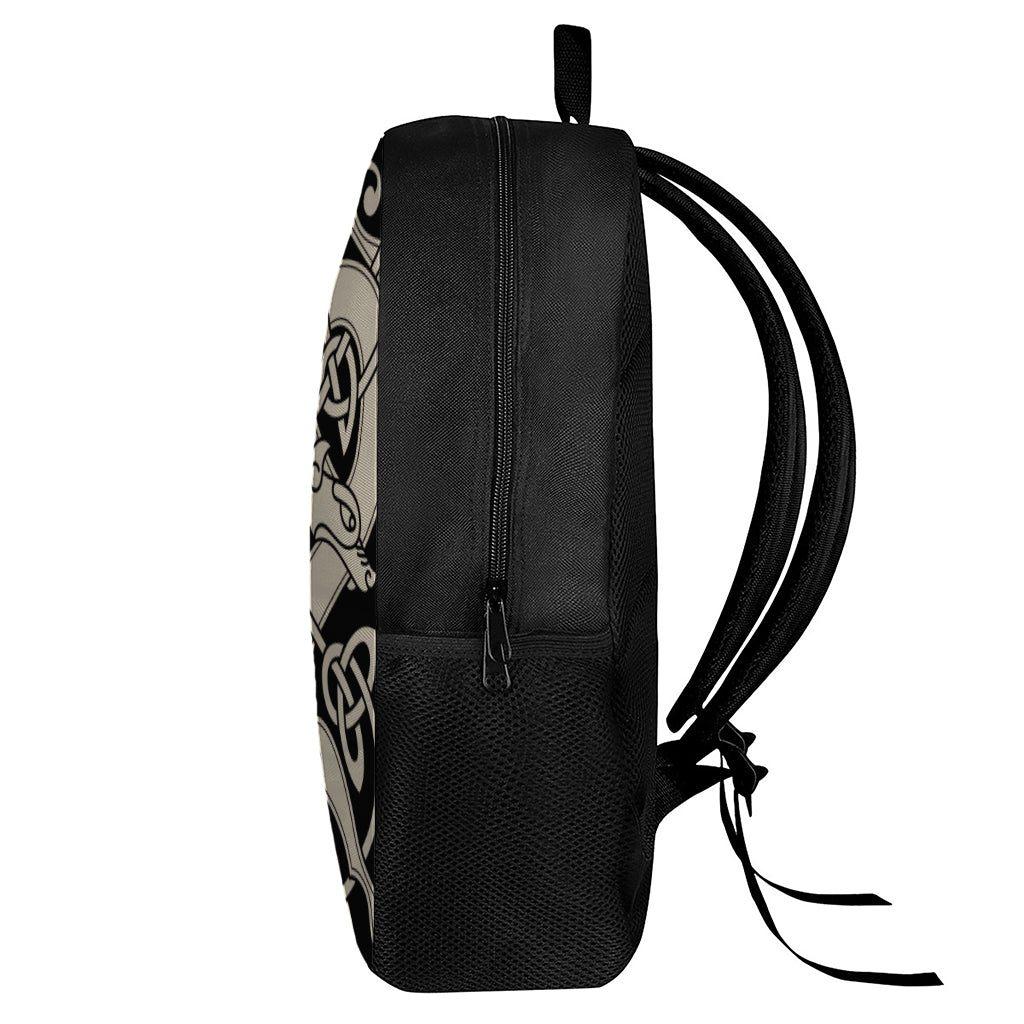Viking Wolves Symbol Print 17 Inch Backpack