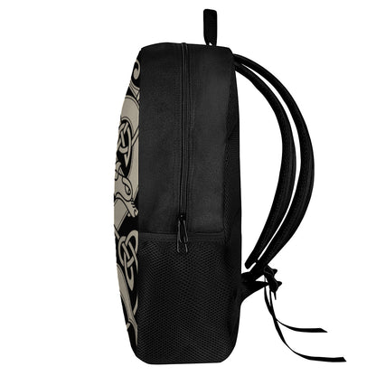 Viking Wolves Symbol Print 17 Inch Backpack
