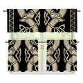 Viking Wolves Symbol Print 3 Piece Kitchen Curtains