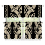 Viking Wolves Symbol Print 3 Piece Kitchen Curtains