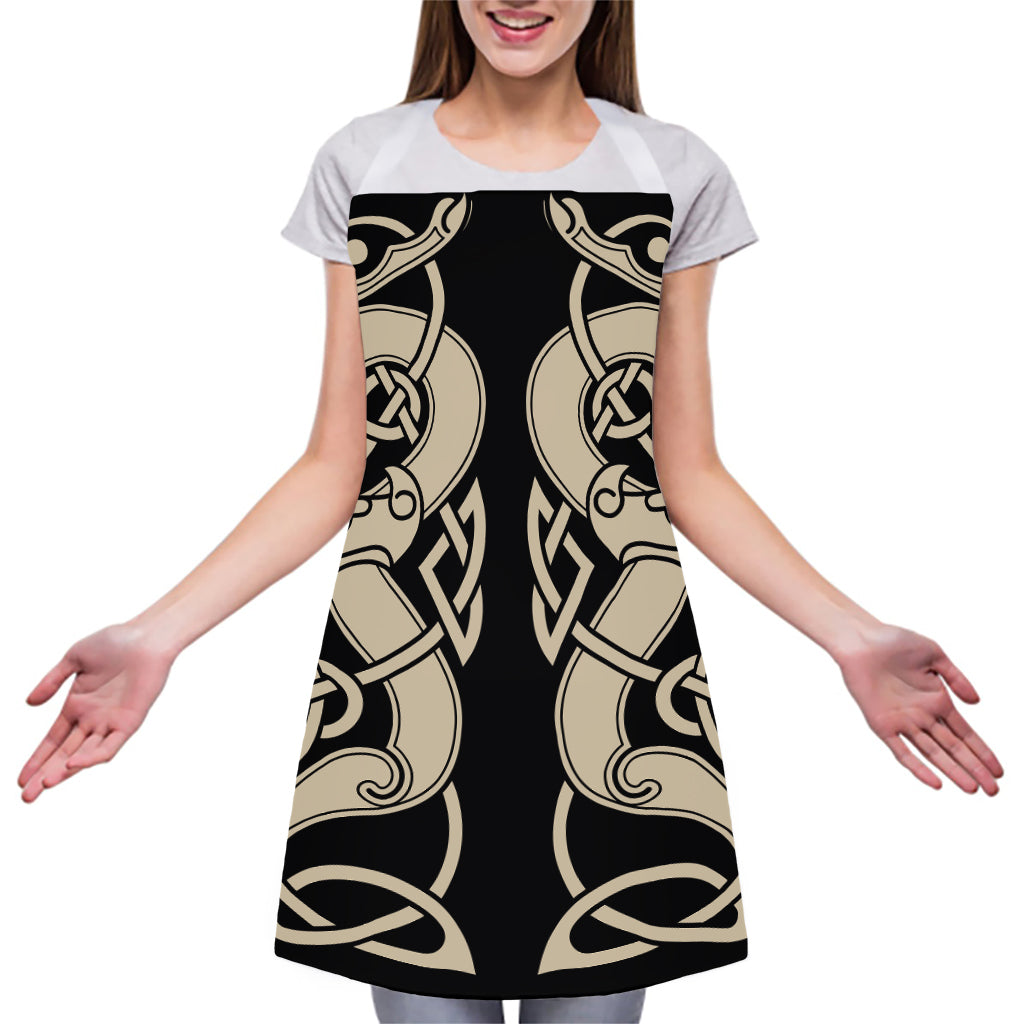 Viking Wolves Symbol Print Adjustable Apron