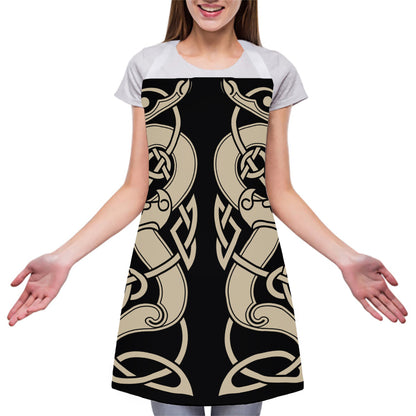 Viking Wolves Symbol Print Adjustable Apron