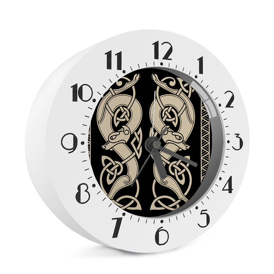 Viking Wolves Symbol Print Alarm Clock