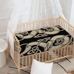 Viking Wolves Symbol Print Baby Crib Sheet