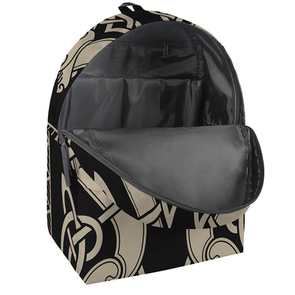 Viking Wolves Symbol Print Backpack
