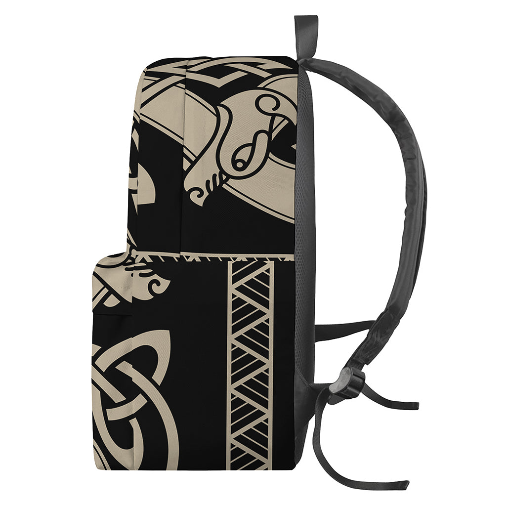 Viking Wolves Symbol Print Backpack