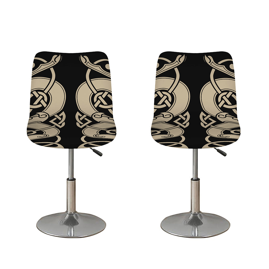 Viking Wolves Symbol Print Bar Stool Covers