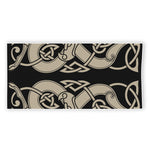 Viking Wolves Symbol Print Beach Towel