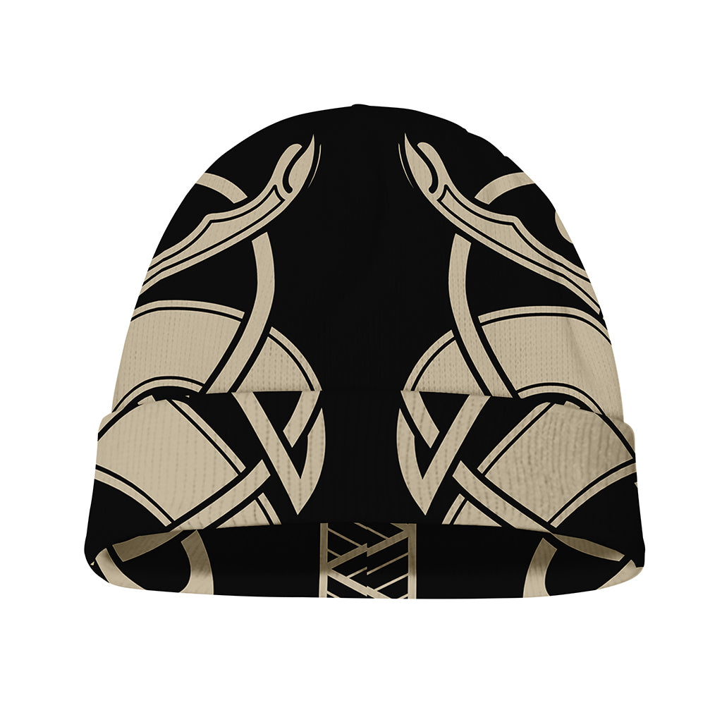 Viking Wolves Symbol Print Beanie