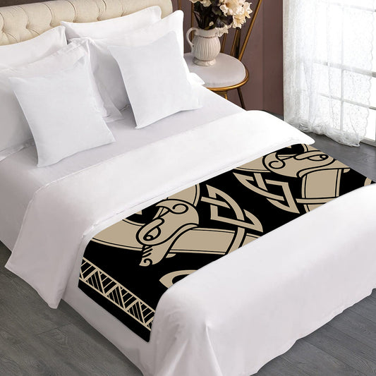 Viking Wolves Symbol Print Bed Runner
