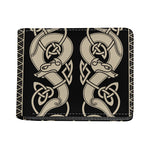 Viking Wolves Symbol Print Bifold Wallet