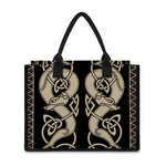 Viking Wolves Symbol Print Canvas Tote Bag