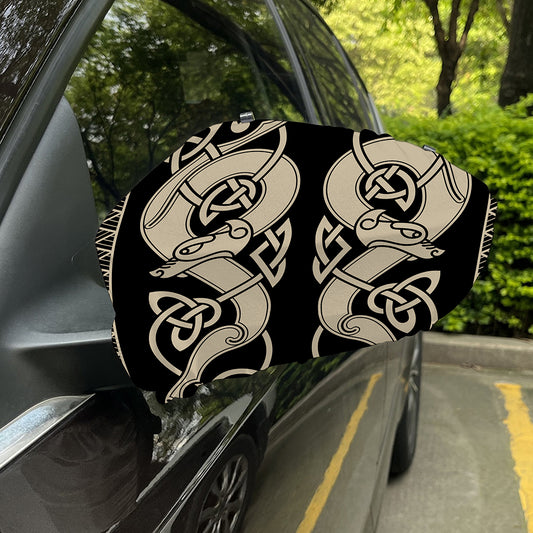 Viking Wolves Symbol Print Car Side Mirror Covers