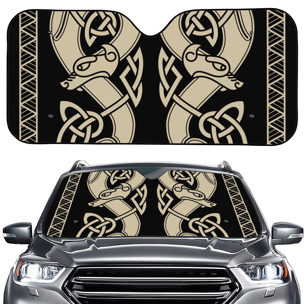 Viking Wolves Symbol Print Car Windshield Sun Shade