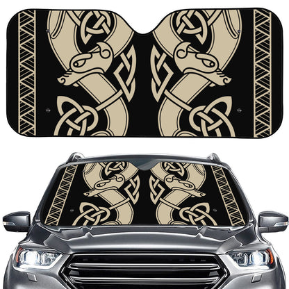 Viking Wolves Symbol Print Car Windshield Sun Shade