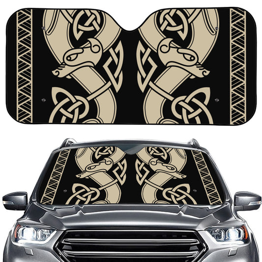 Viking Wolves Symbol Print Car Windshield Sun Shade