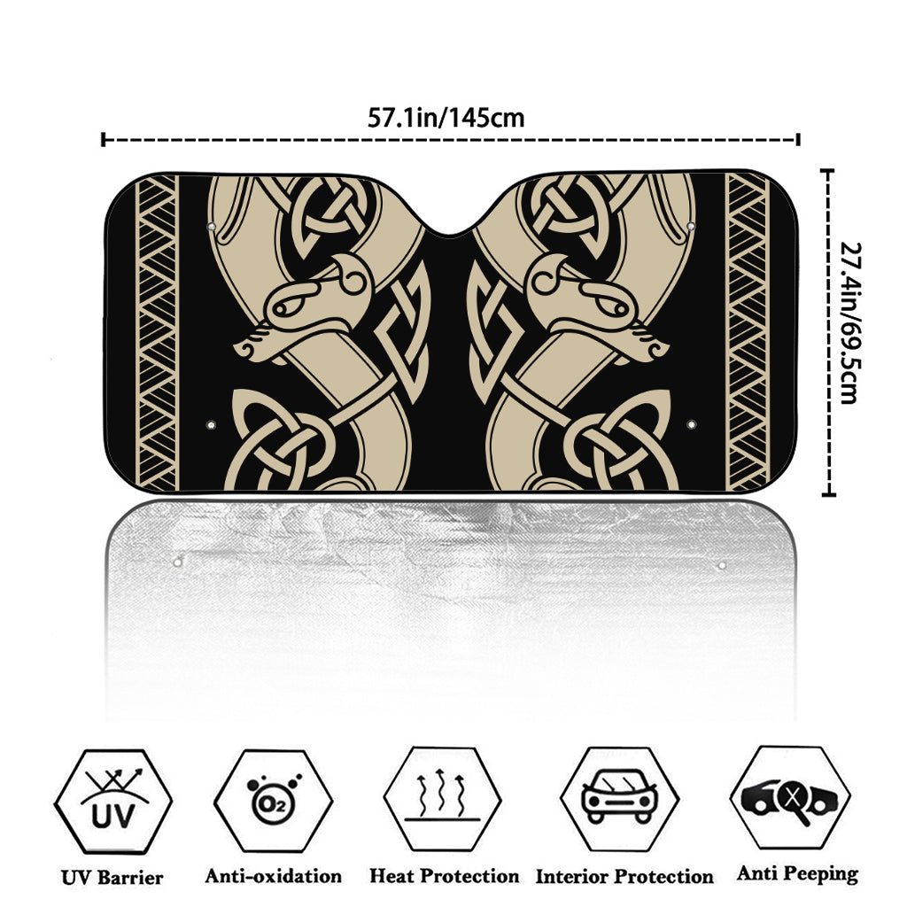 Viking Wolves Symbol Print Car Windshield Sun Shade