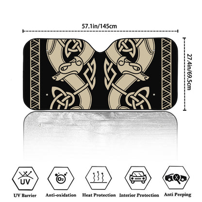 Viking Wolves Symbol Print Car Windshield Sun Shade