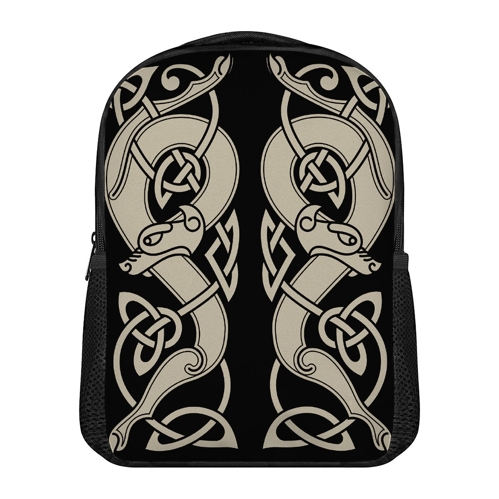 Viking Wolves Symbol Print Casual Backpack
