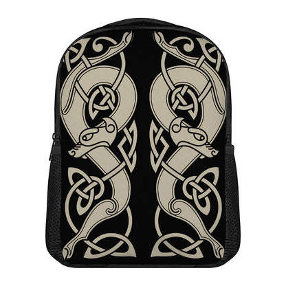Viking Wolves Symbol Print Casual Backpack