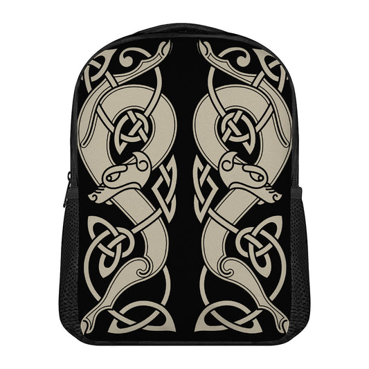 Viking Wolves Symbol Print Casual Backpack