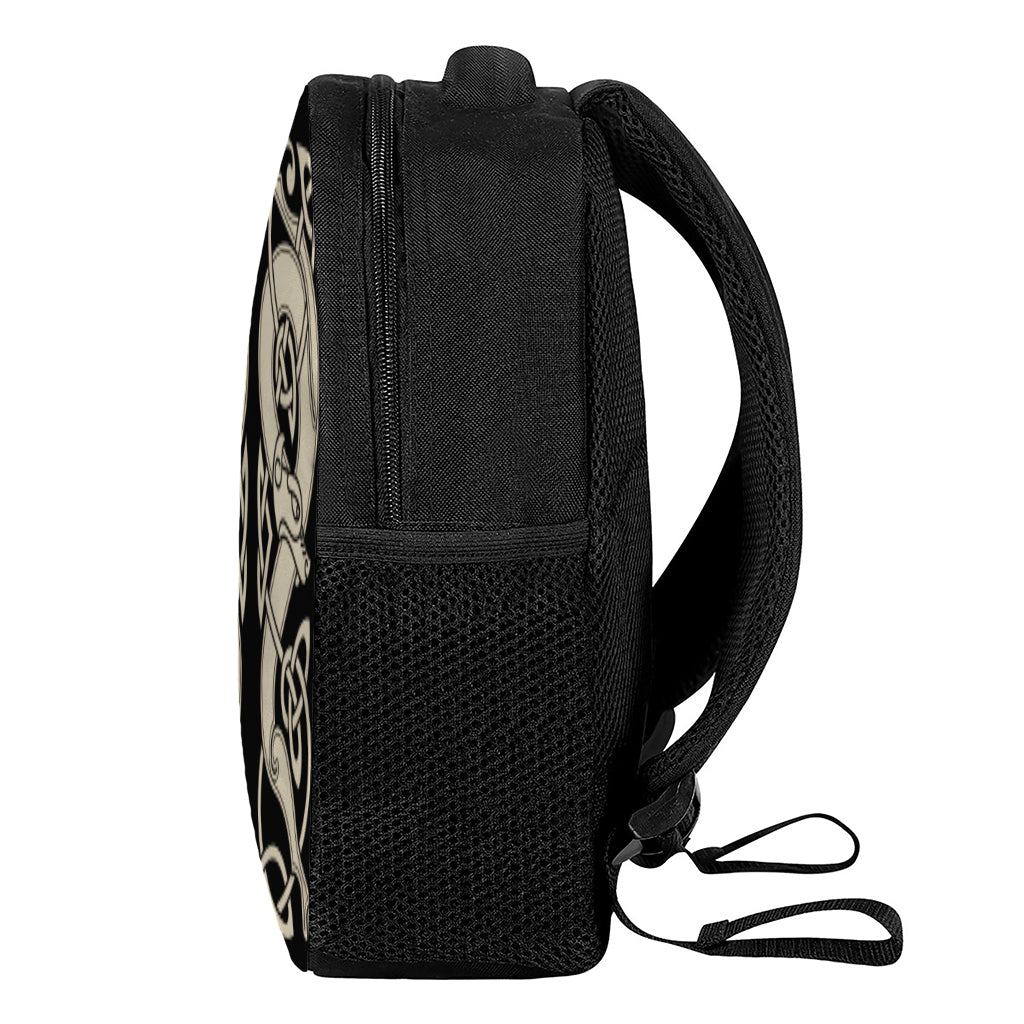 Viking Wolves Symbol Print Casual Backpack