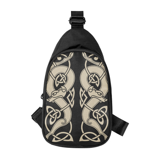 Viking Wolves Symbol Print Chest Bag