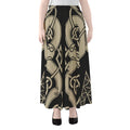Viking Wolves Symbol Print Chiffon Maxi Skirt