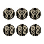 Viking Wolves Symbol Print Coaster Set