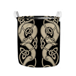 Viking Wolves Symbol Print Collapsible Laundry Basket