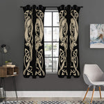 Viking Wolves Symbol Print Curtain