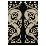 Viking Wolves Symbol Print Curtain