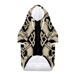 Viking Wolves Symbol Print Dog Zip Up Hoodie
