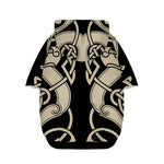 Viking Wolves Symbol Print Dog Zip Up Hoodie