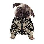 Viking Wolves Symbol Print Dog Zip Up Jacket