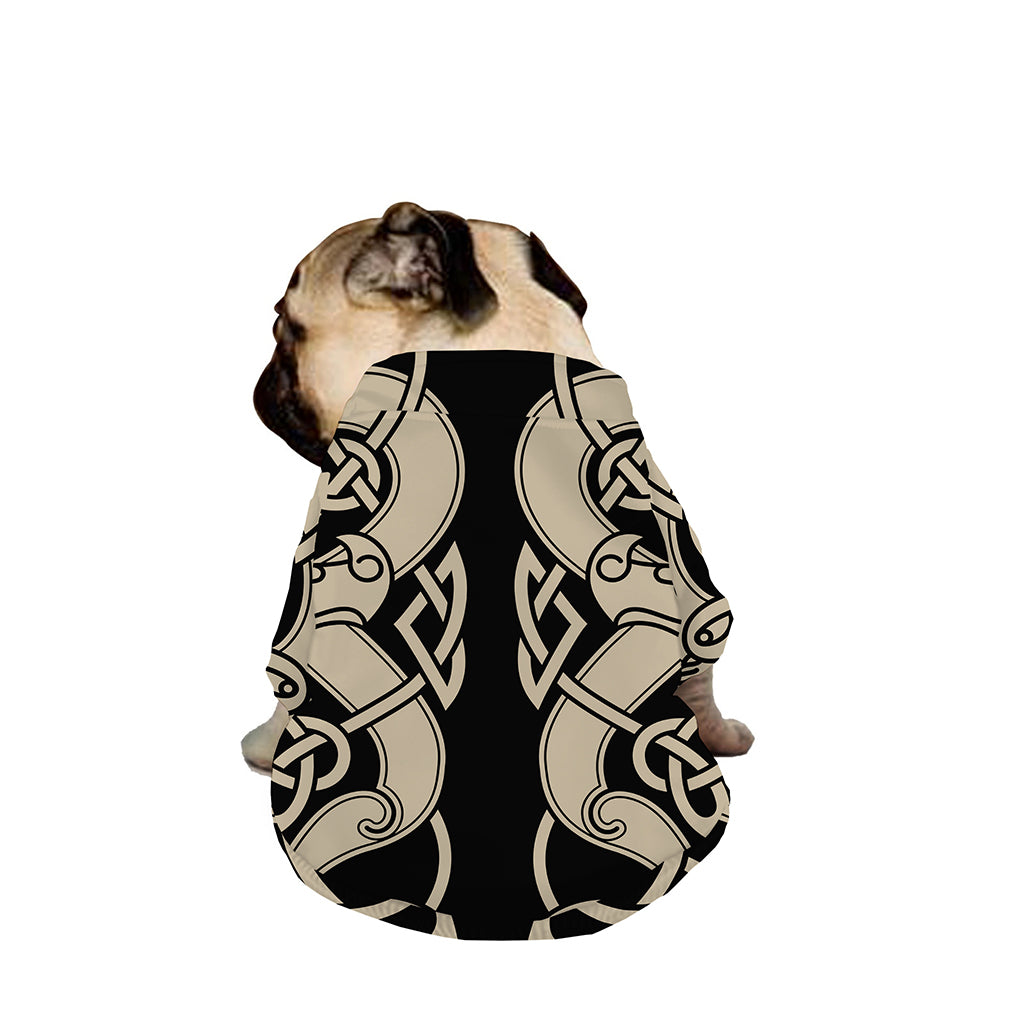 Viking Wolves Symbol Print Dog Zip Up Jacket