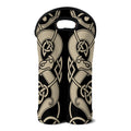 Viking Wolves Symbol Print Double Neoprene Wine Tote