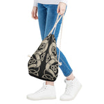 Viking Wolves Symbol Print Drawstring Bag