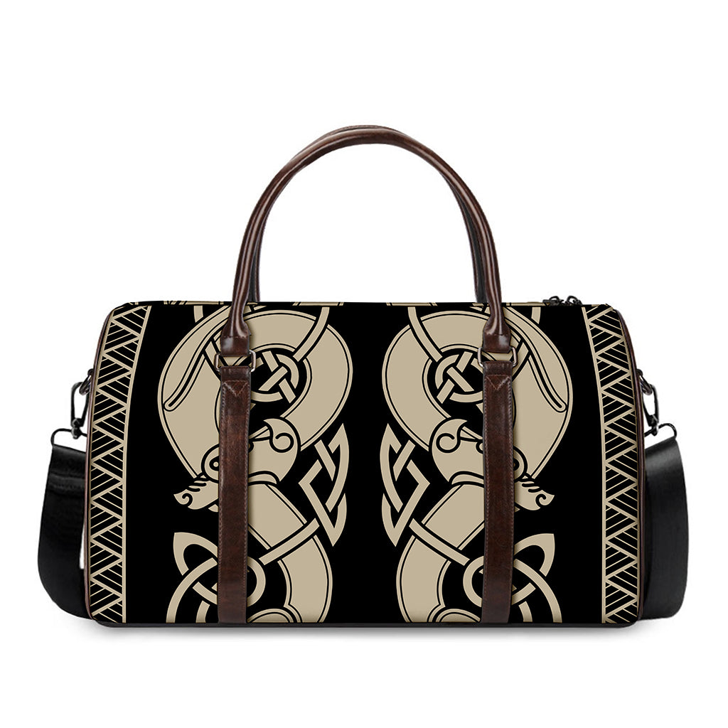 Viking Wolves Symbol Print Duffle Bag