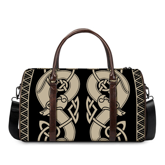 Viking Wolves Symbol Print Duffle Bag