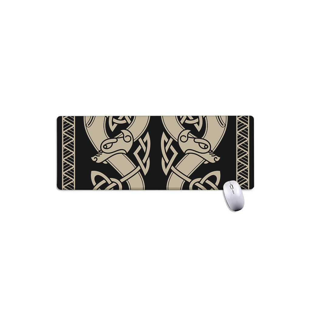 Viking Wolves Symbol Print Extended Mouse Pad
