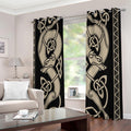 Viking Wolves Symbol Print Extra Wide Grommet Curtains
