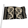 Viking Wolves Symbol Print Flag