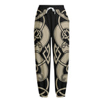 Viking Wolves Symbol Print Fleece Lined Knit Pants