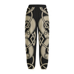 Viking Wolves Symbol Print Fleece Lined Knit Pants