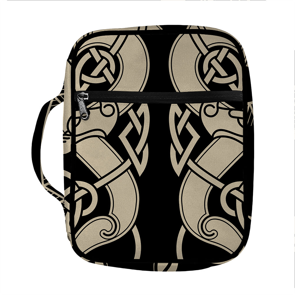 Viking Wolves Symbol Print Front Pocket Bible Bag