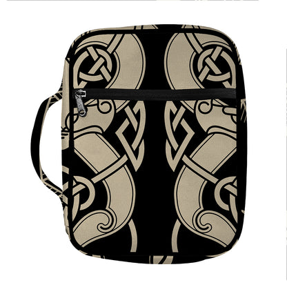 Viking Wolves Symbol Print Front Pocket Bible Bag