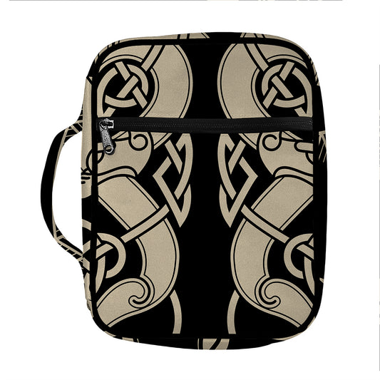 Viking Wolves Symbol Print Front Pocket Bible Bag